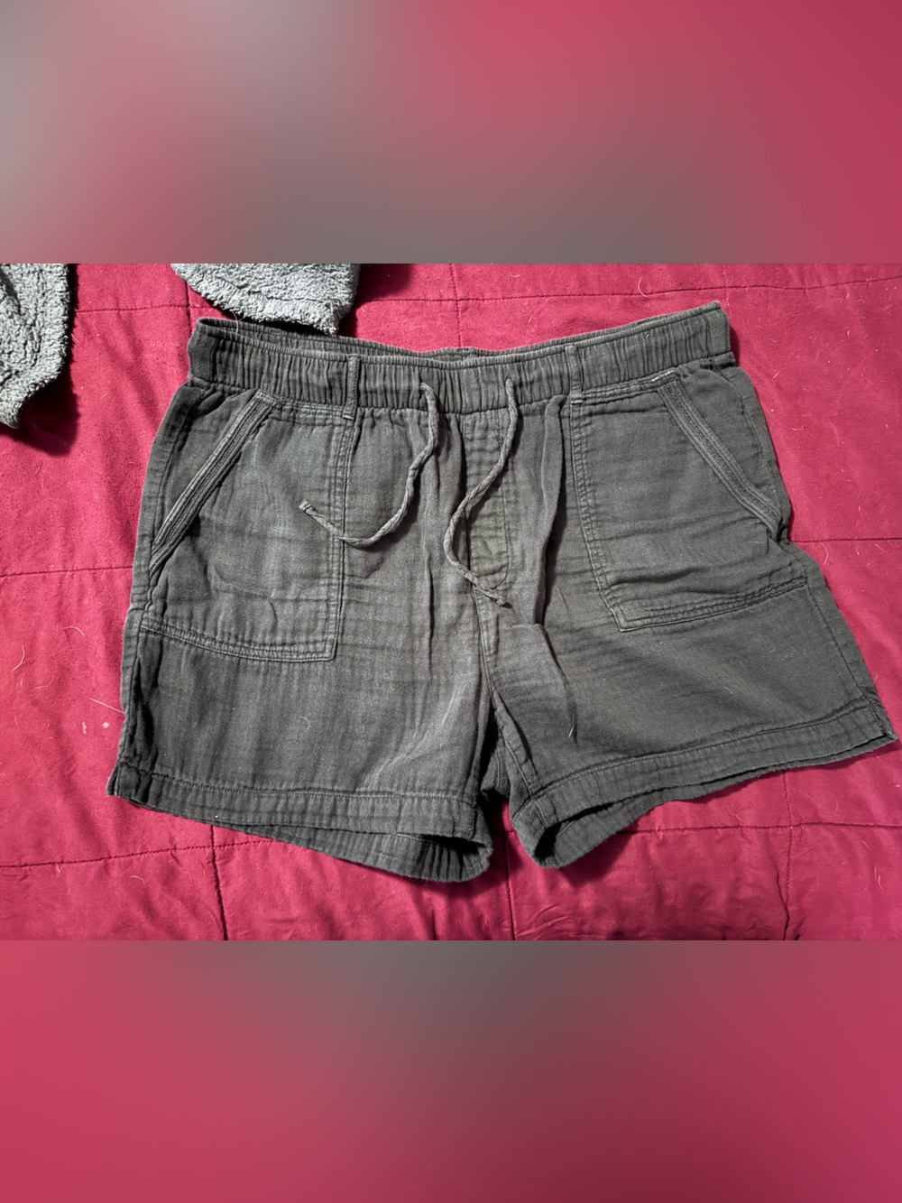 Old Navy Black Women's Drawstring Linen Shorts